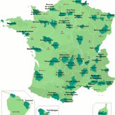 Carte des 51 PNR de France