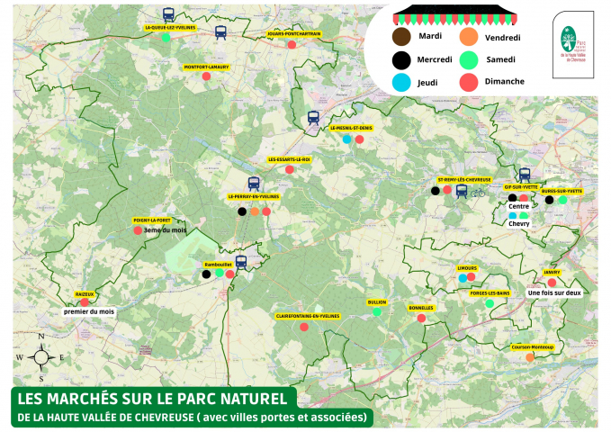 Carte des marchés du Parc