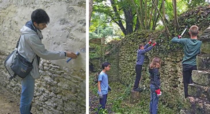 chantier de bénévoles au petit moulin des vaux de cernay